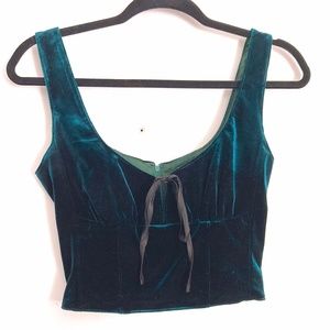 Emerald Velvet Corset Crop